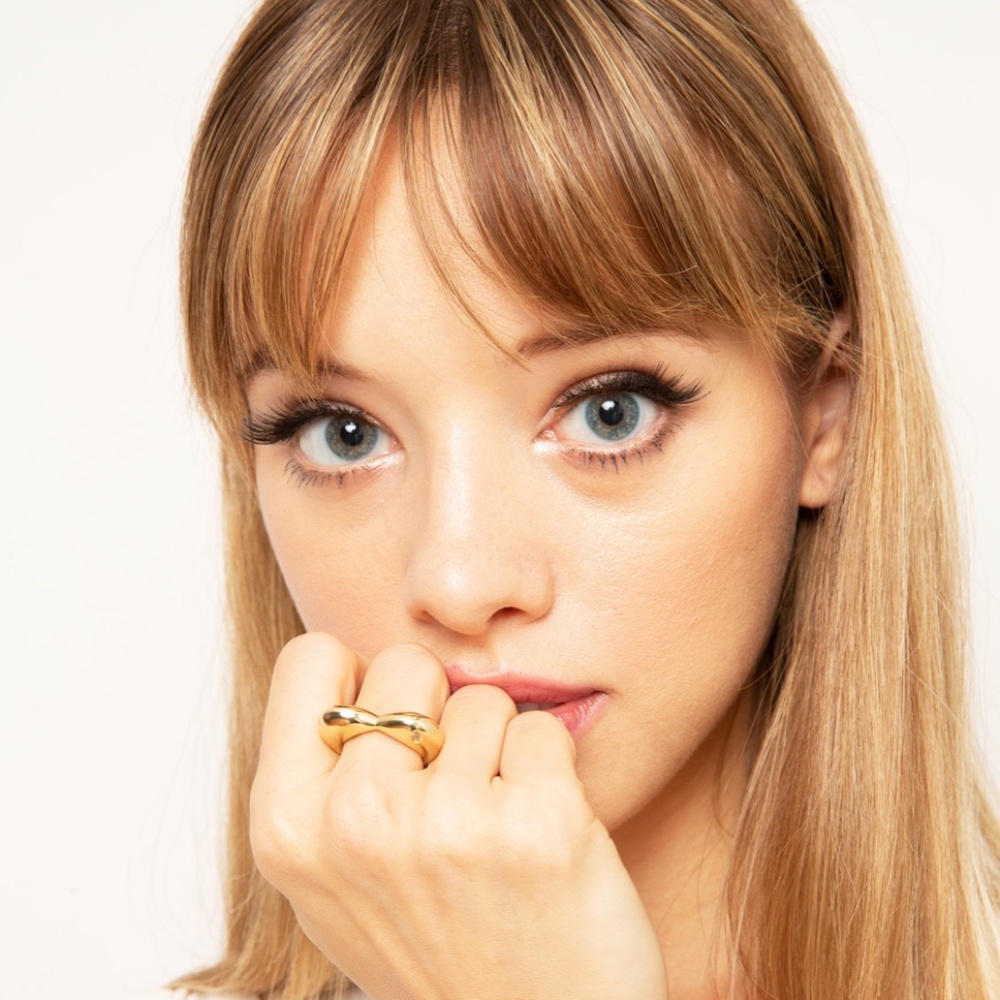 Jules Smith Amor Gold Plated Heart Ring Cubic Zirconia